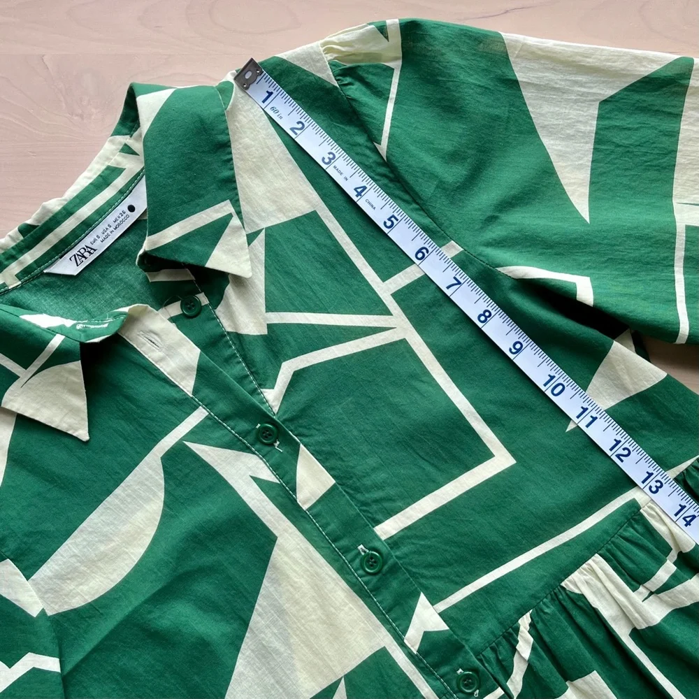 Zara green and white dress - Picture 7 of 11